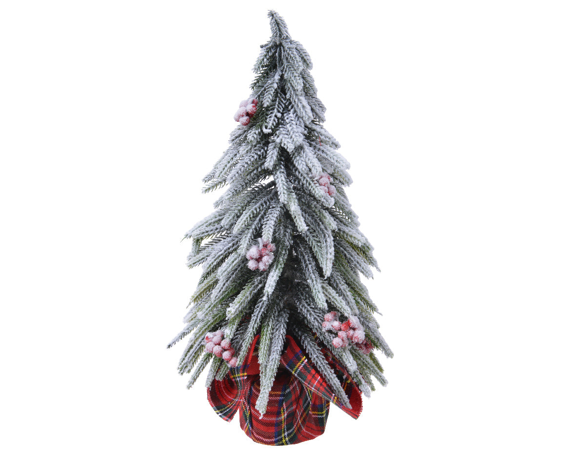 Mini Tree Snowy with Red Berries - Green / Red