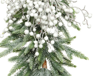 Garland Frosted with White Berries - Green