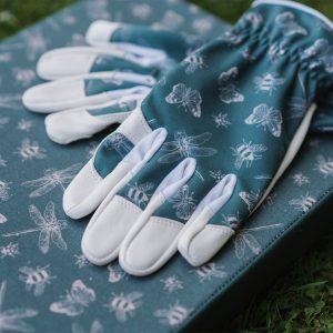 KS Leather Gloves Flutter Bugs Teal Small