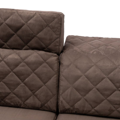 Marciana Electric Sofa with Chaise Longue Right, scottish suede, brown sugar