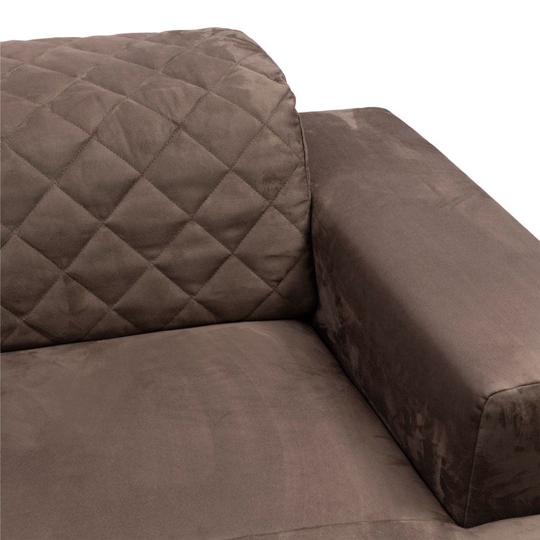 Marciana Electric Sofa with Chaise Longue Right, scottish suede, brown sugar
