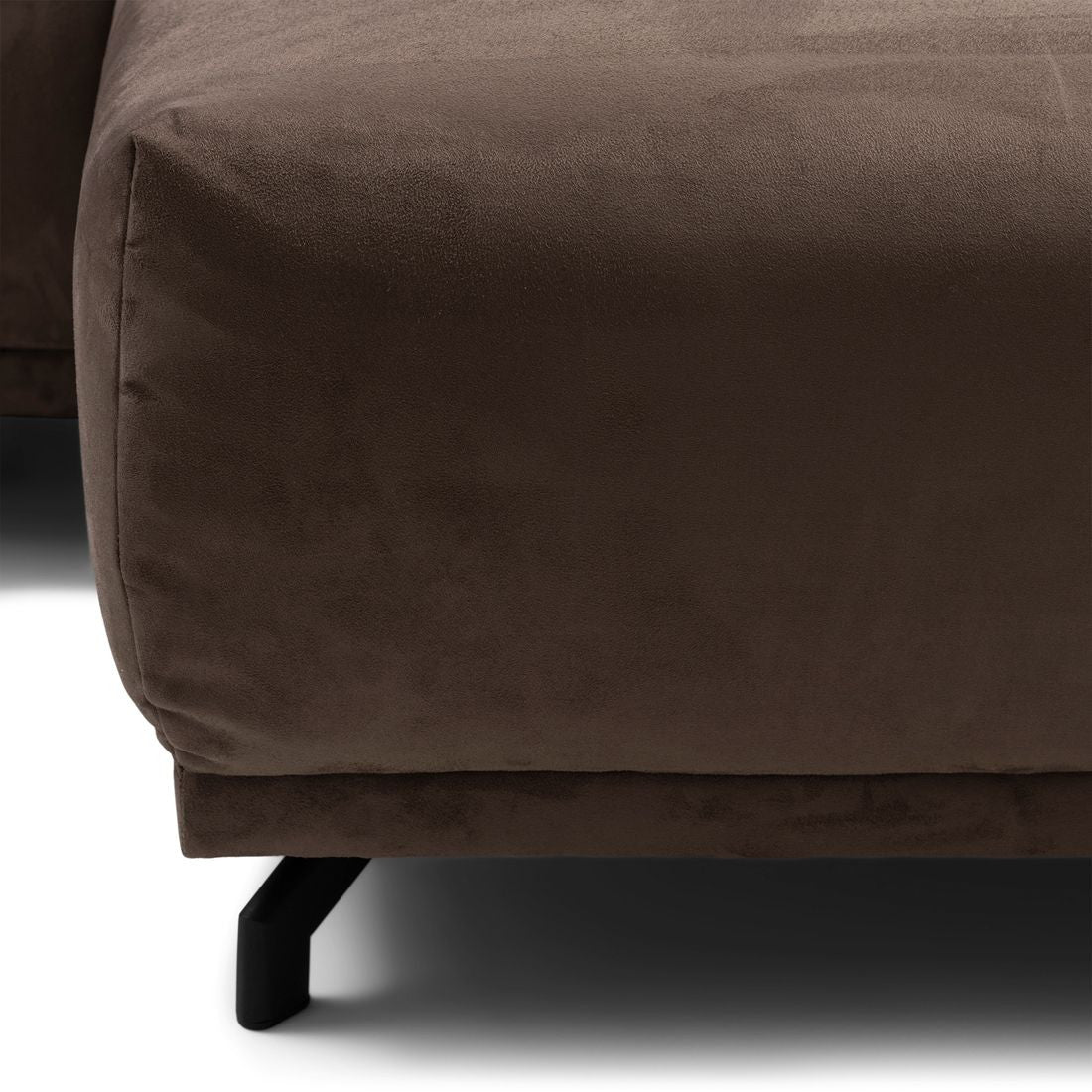 Marciana Electric Sofa with Chaise Longue Right, scottish suede, brown sugar