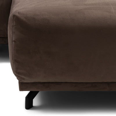 Marciana Electric Sofa with Chaise Longue Right, scottish suede, brown sugar