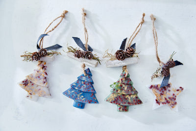Hanger Wax Dried Flowers Dried Nature - White / Blue / Moss Green