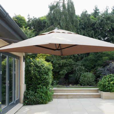Wall Mounted Cantilever Parasol (Taupe)