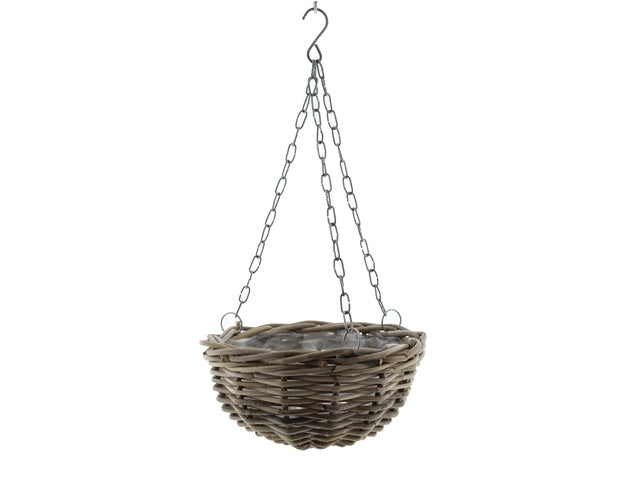 Hanging Planter Rattan Grey D30cm