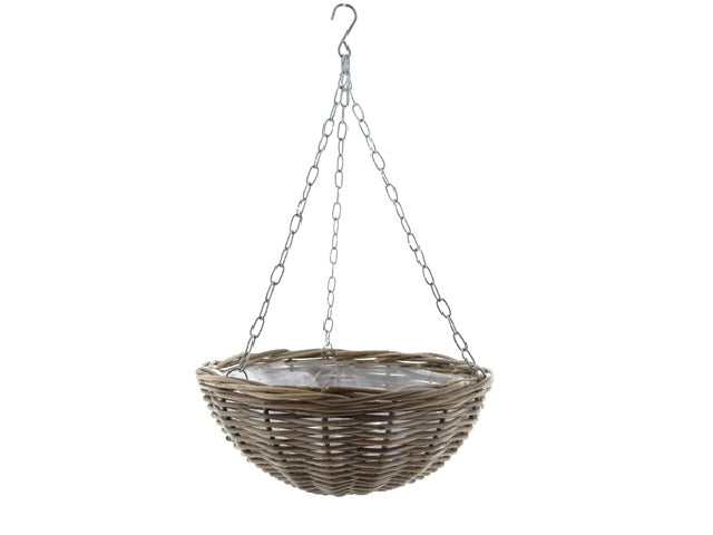 Hanging Planter Rattan Grey D40cm