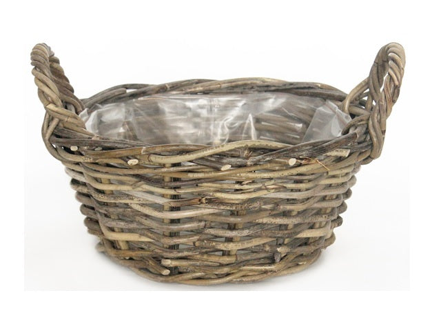 Bowl Planter Rattan Grey D26H12cm