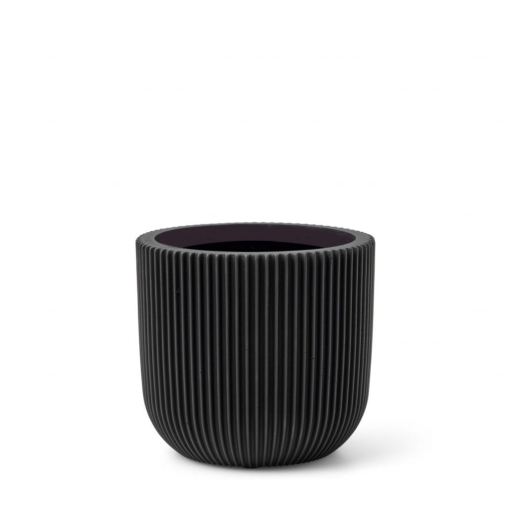 Planter Ball Groove 23x21cm Black