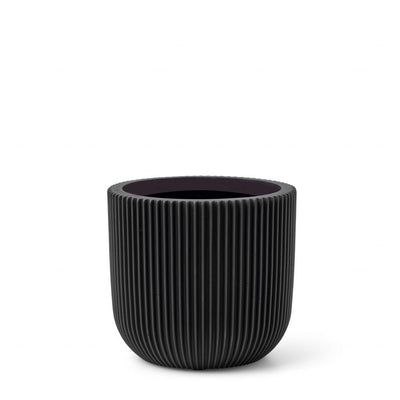 Planter Ball Groove 23x21cm Black
