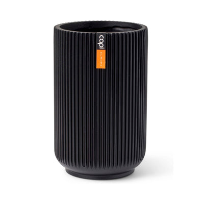 Vase High Groove 17x17x27cm Black