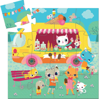 Toys And Games - Puzzles - Silhouette Puzzles - Ice Cream Truck - 16Pcs