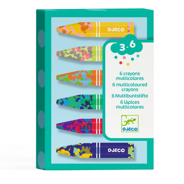 Art And Craft - Colours For Little Ones 6 Multicoloured Flower Crayons
