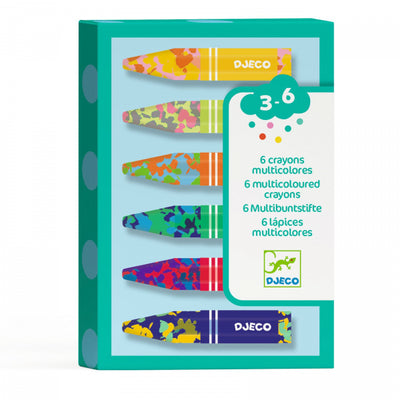 Art And Craft - Colours For Little Ones 6 Multicoloured Flower Crayons