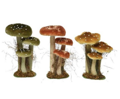Mushroom with Grass - Mustard / Brown / Green