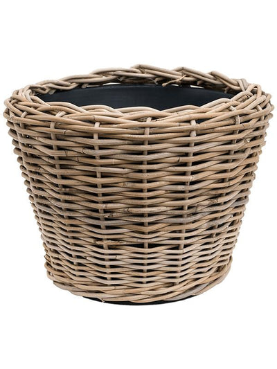 Drypot Round Rattan Grey 34x30cm - The Pavilion