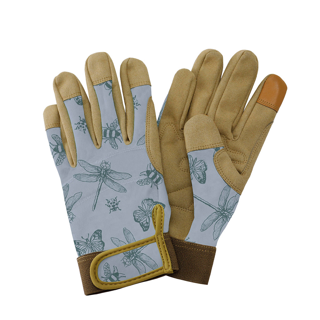 Kent & Stowe Comfort Gloves Flutter Bugs Blue Med - The Pavilion