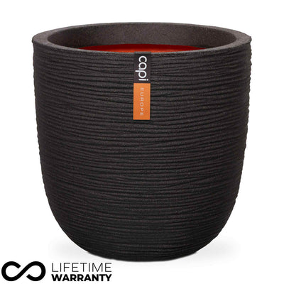 Nature Rib Egg Planter NL (Black) - 35cm Dia