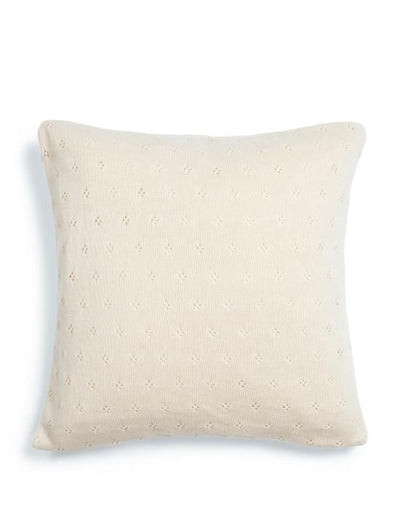 Knitted Ajour Cushion Square Antique White