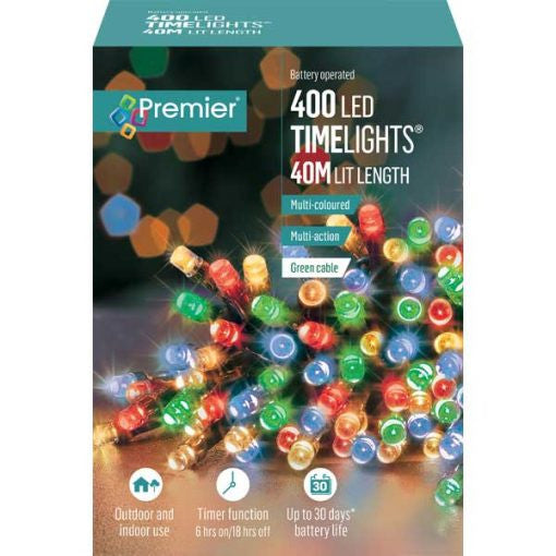400 Battery Operated TimeLights - Multi-Coloured (C25)