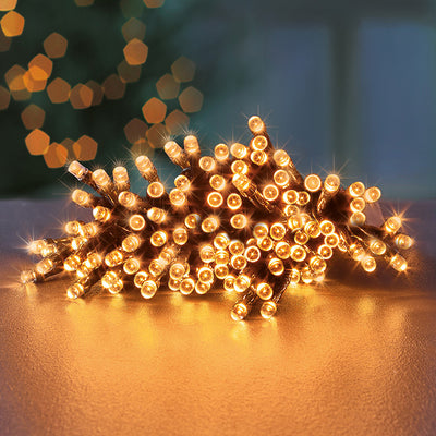 24 Multi Action Battery Operated LED Lights with Timer- Vintage Gold