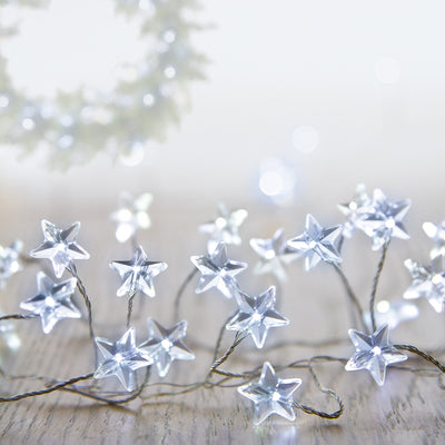 160 Battery Operated LED Multi Action MicroBright Star Cluster with Timer - White
