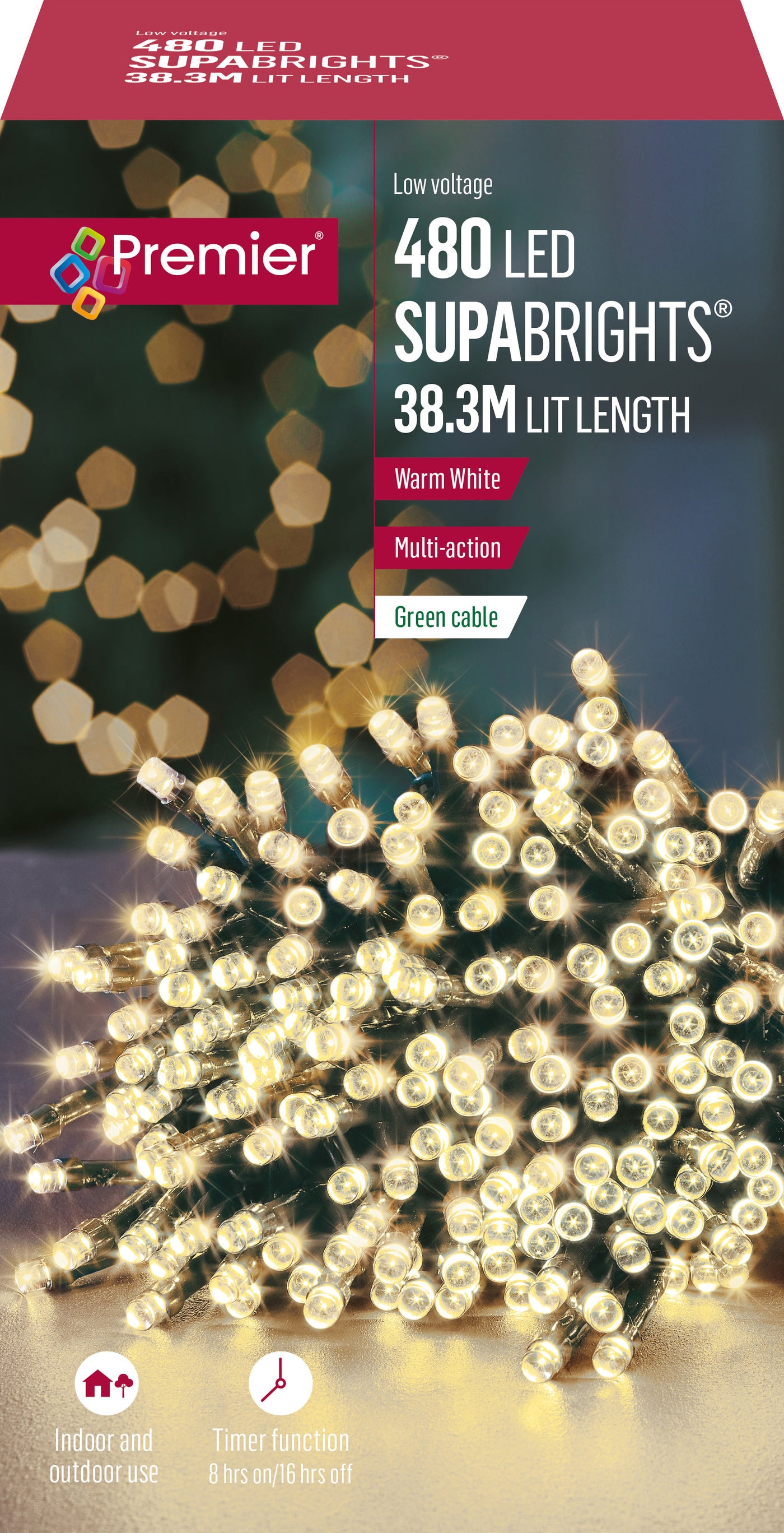 480 LED SupaBrights 38.3m LIT Length - Warm White