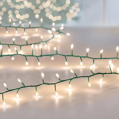 1000 Multi Action LED Ultra TreeBrights with Timer Green Cable- Warm White
