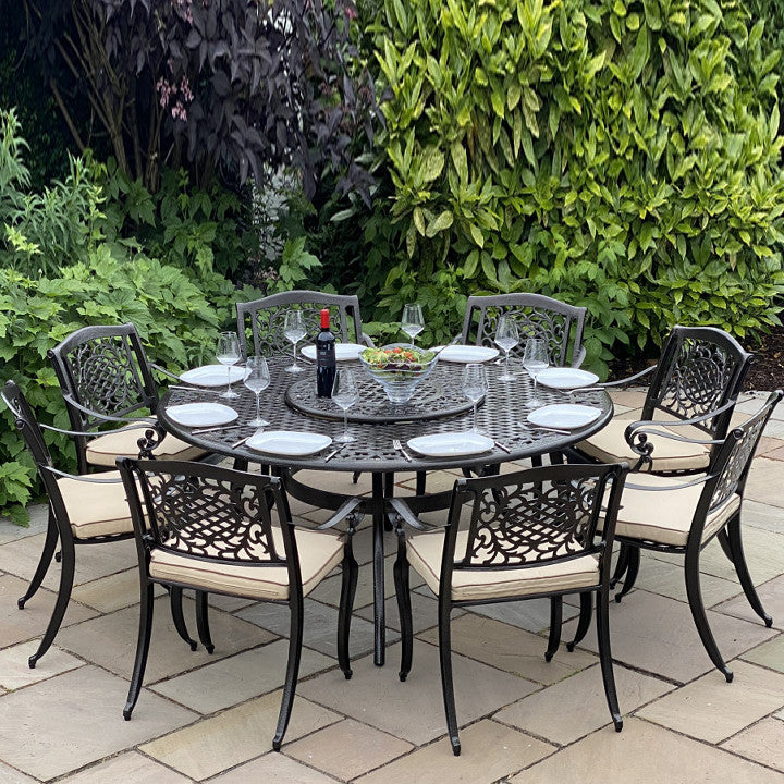 Toulouse - 8 Seater Set with Round Table & Lazy Susan (Bronze)