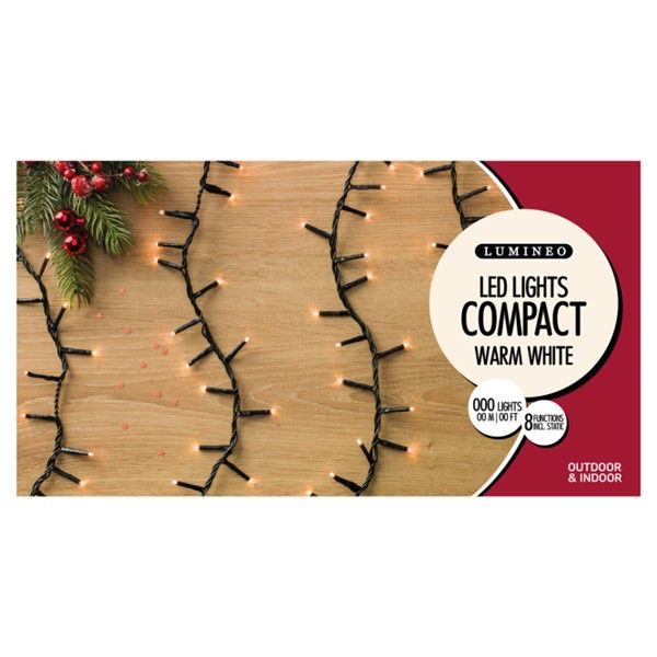 Compact Twinkle Lights, 1500 Lights - Indoor/Outdoor - Warm White