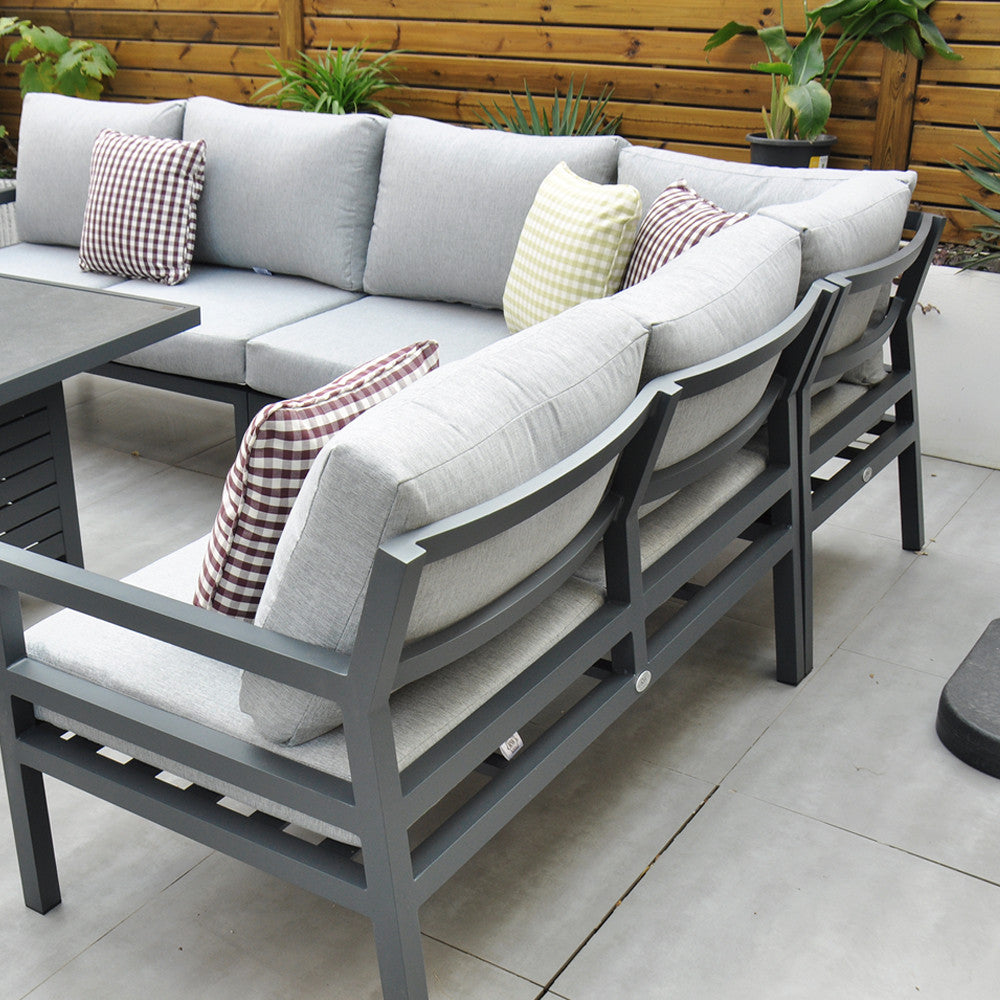 Panama Corner Set with Casual Table & Chair (Dark Grey)