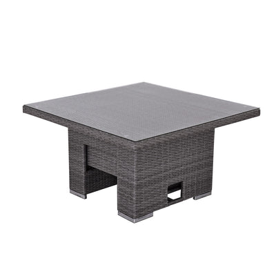 Cuba - Corner Sofa Set with Square Rising Table (Light Grey)