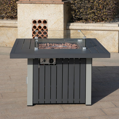 Cyprus-Gas Firepit Table(Grey)