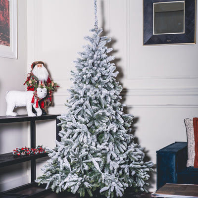 7ft Premium Flocked Icelandic Pine Artificial Christmas Tree