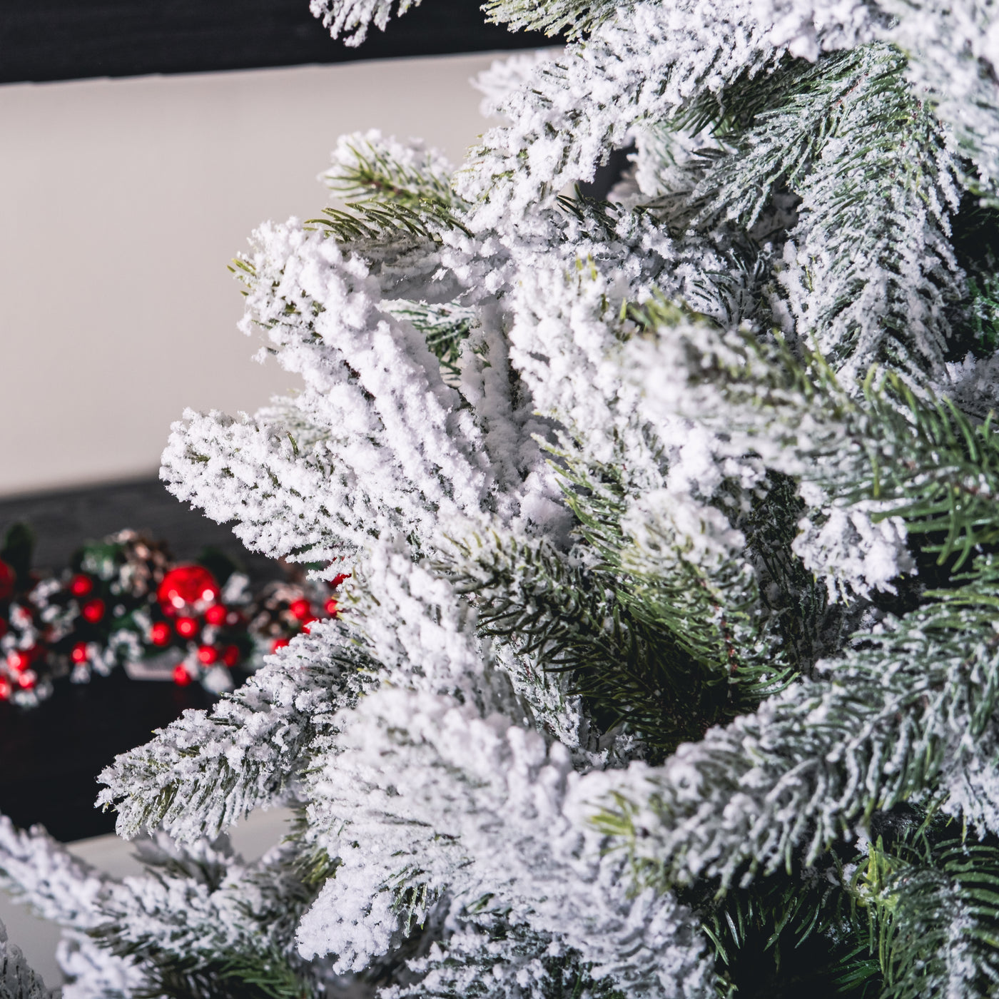 7ft Premium Flocked Icelandic Pine Artificial Christmas Tree