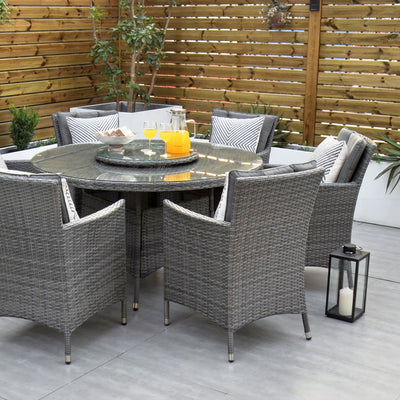 Montreal - 6 Seater Round Set with Lazy Susan