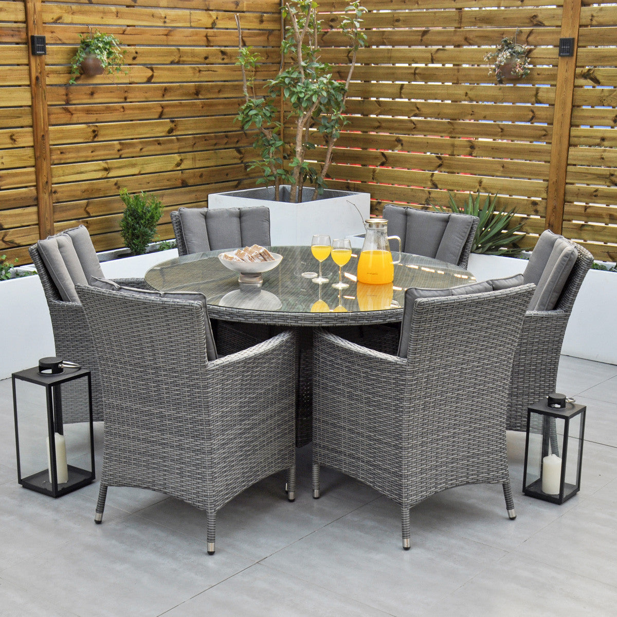Montreal - 6 Seater Round Set with Lazy Susan