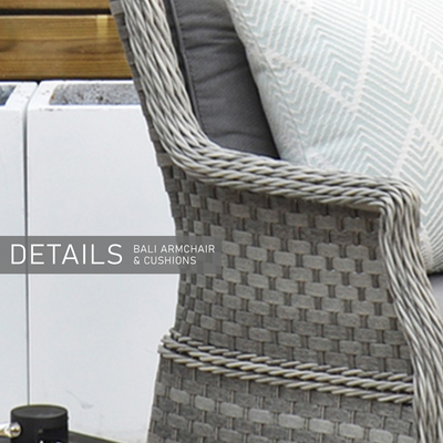 Bali - 8 Seat Set with 170cm Round Table (Grey)