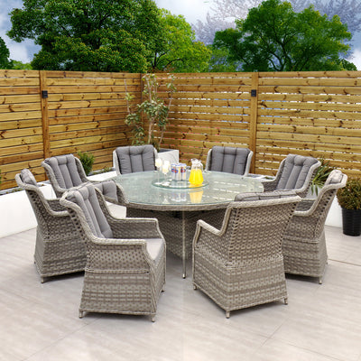 Bali - 8 Seat Set with 170cm Round Table (Grey)