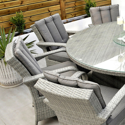 Havana - 8 Seat Set with 170cm Round Table (Light Grey)