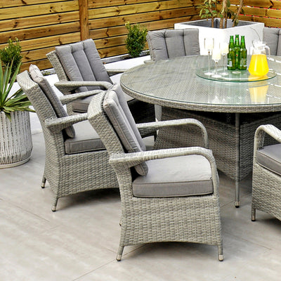 Havana - 8 Seat Set with 170cm Round Table (Light Grey)