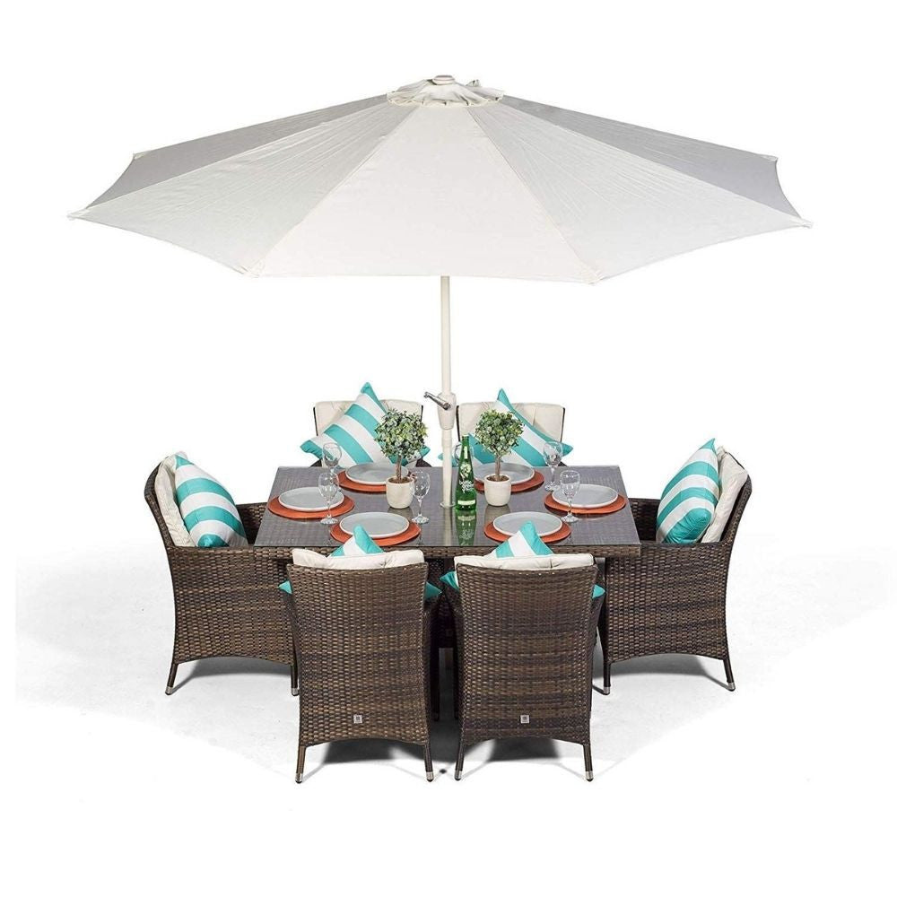 Montreal - 6 Seater Rectangle Set with Ice Bucket - Dark