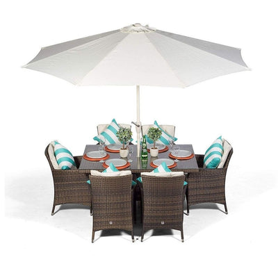 Montreal - 6 Seater Rectangle Set with Ice Bucket - Dark