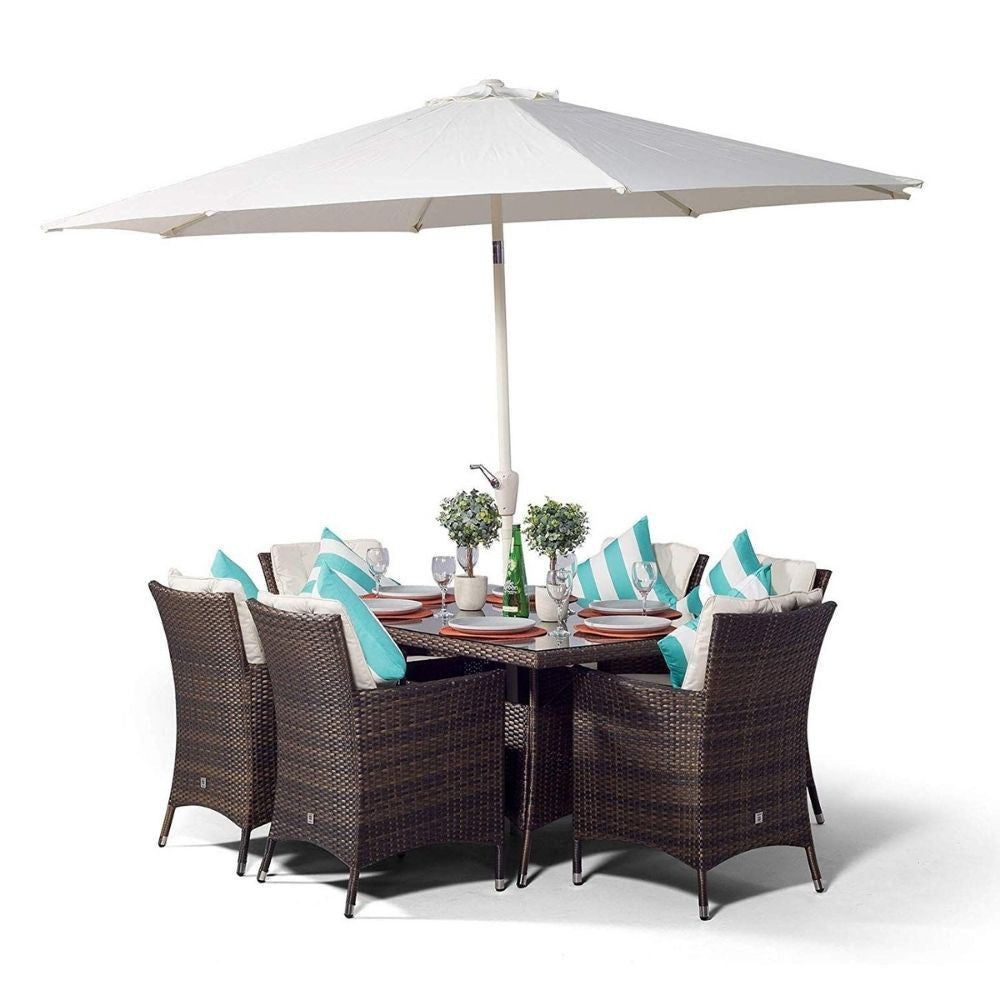 Montreal - 6 Seater Rectangle Set with Ice Bucket - Dark