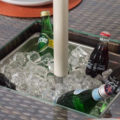 Montreal - 6 Seater Rectangle Set with Ice Bucket - Dark