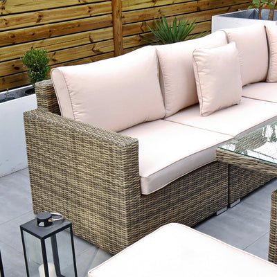 RW - Extra Long Corner Sofa Set with Rising Table