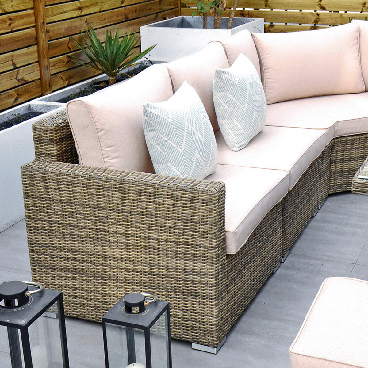 RW - Extra Long Corner Sofa Set with Rising Table