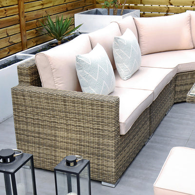RW - Extra Long Corner Sofa Set with Rising Table