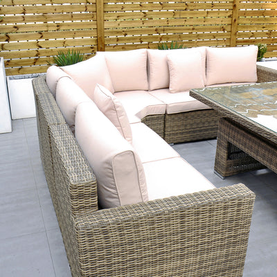 RW - Extra Long Corner Sofa Set with Rising Table