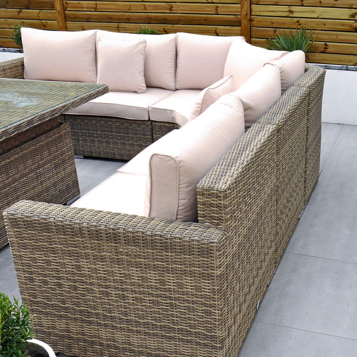 RW - Extra Long Corner Sofa Set with Rising Table